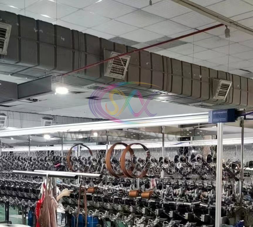 Dyed chenille yarn rewinding work